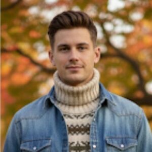 Eric Bompard 100% Cashmere FairIsle Turtleneck Bib